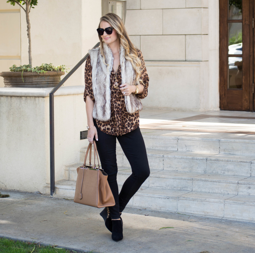 Visions of Vogue - Faux Fur Vest & Leopard 1