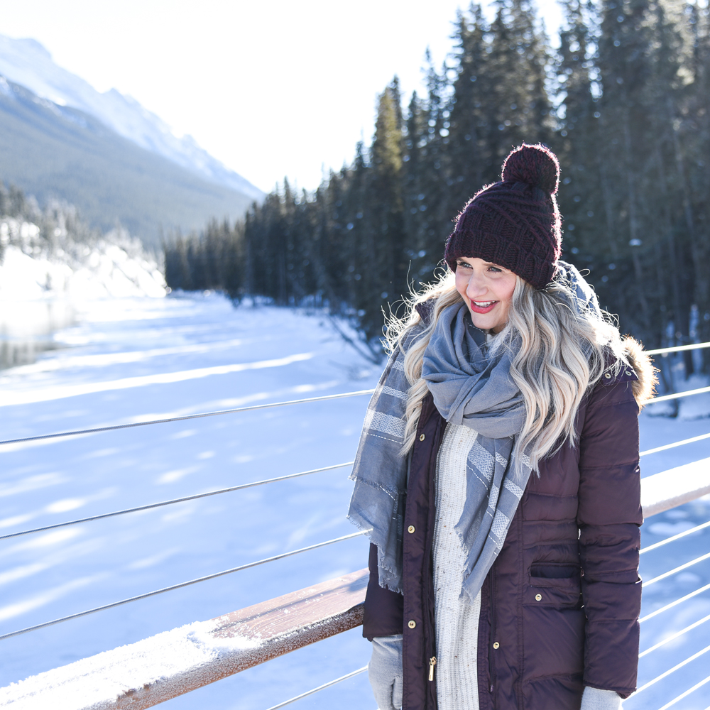 purple puffer coat 