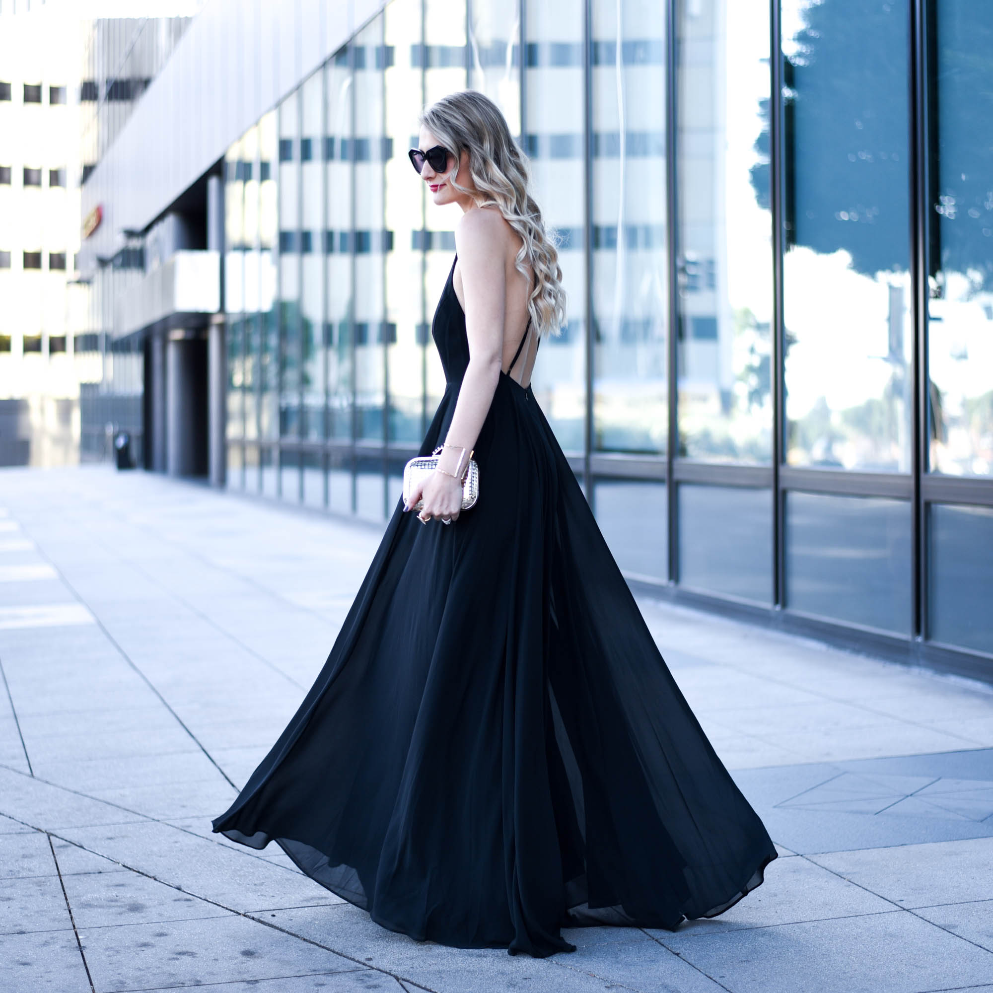 criss cross black maxi