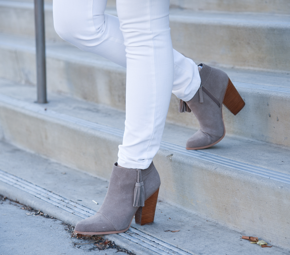 tassel tan booties