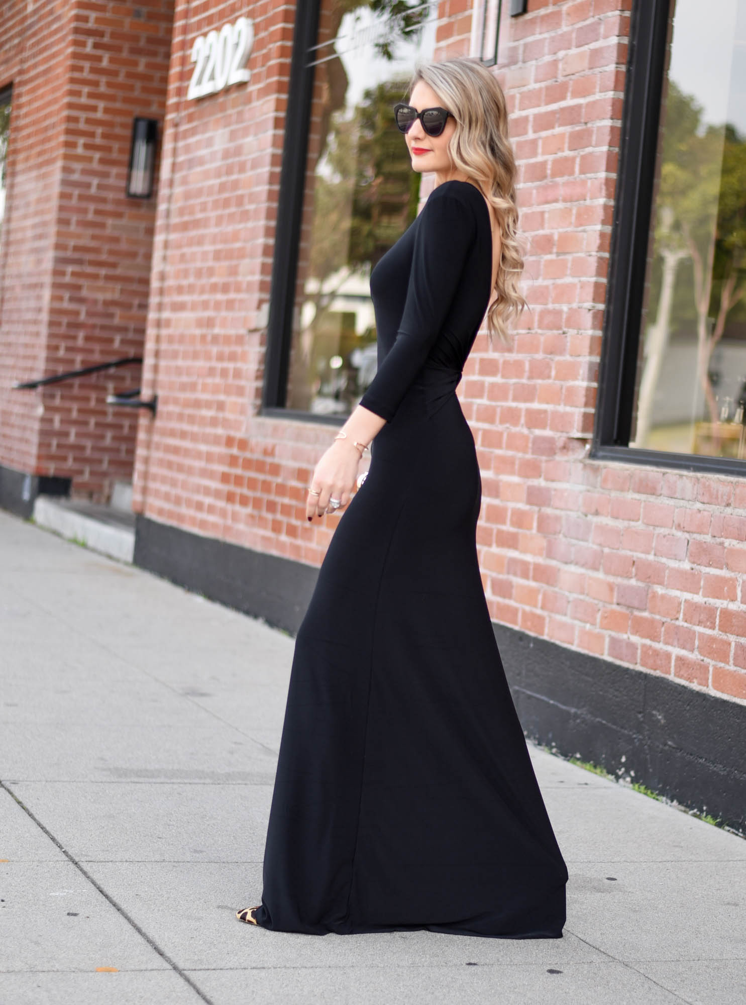 the most flattering low back maxi dress