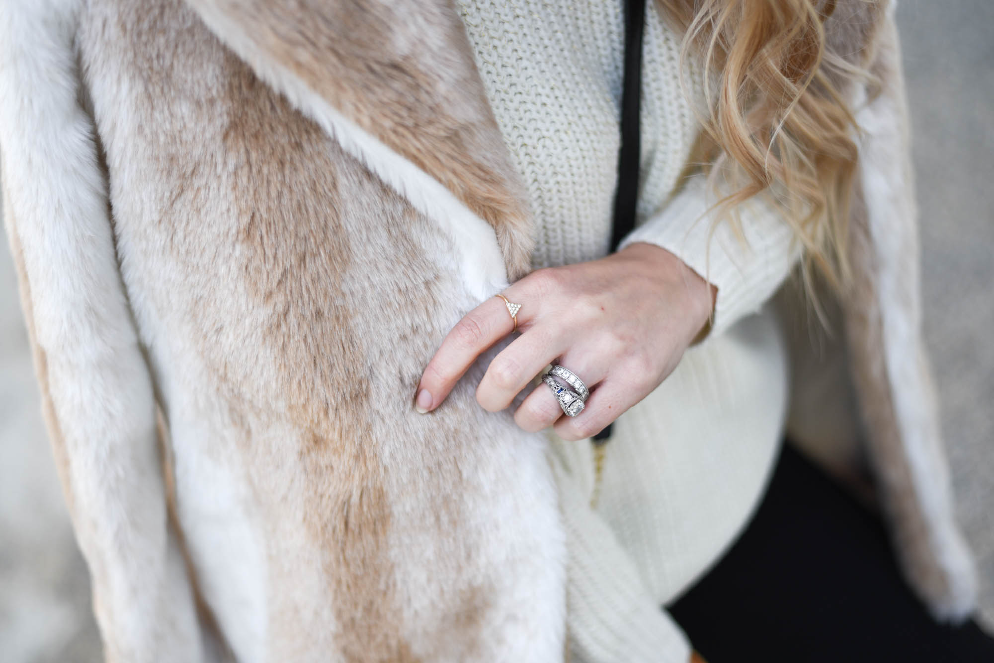 gold triangle ring in pave 