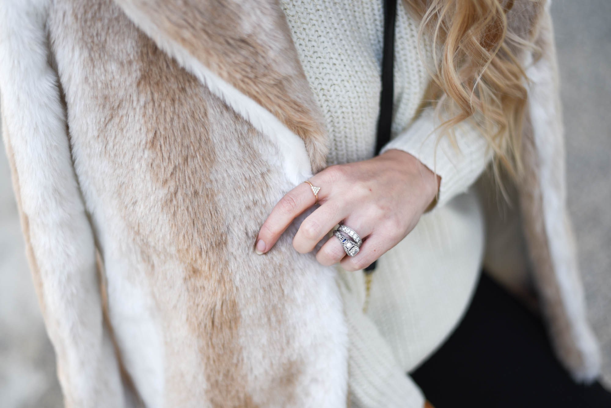 gold triangle ring in pave 