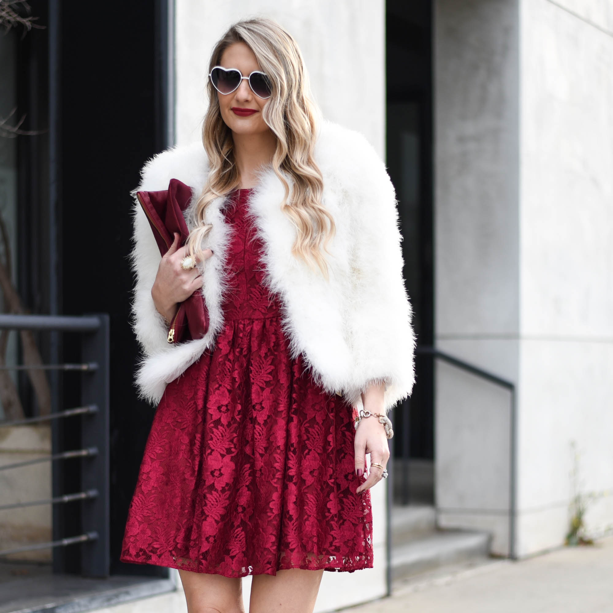 burgundy colored clutch suede