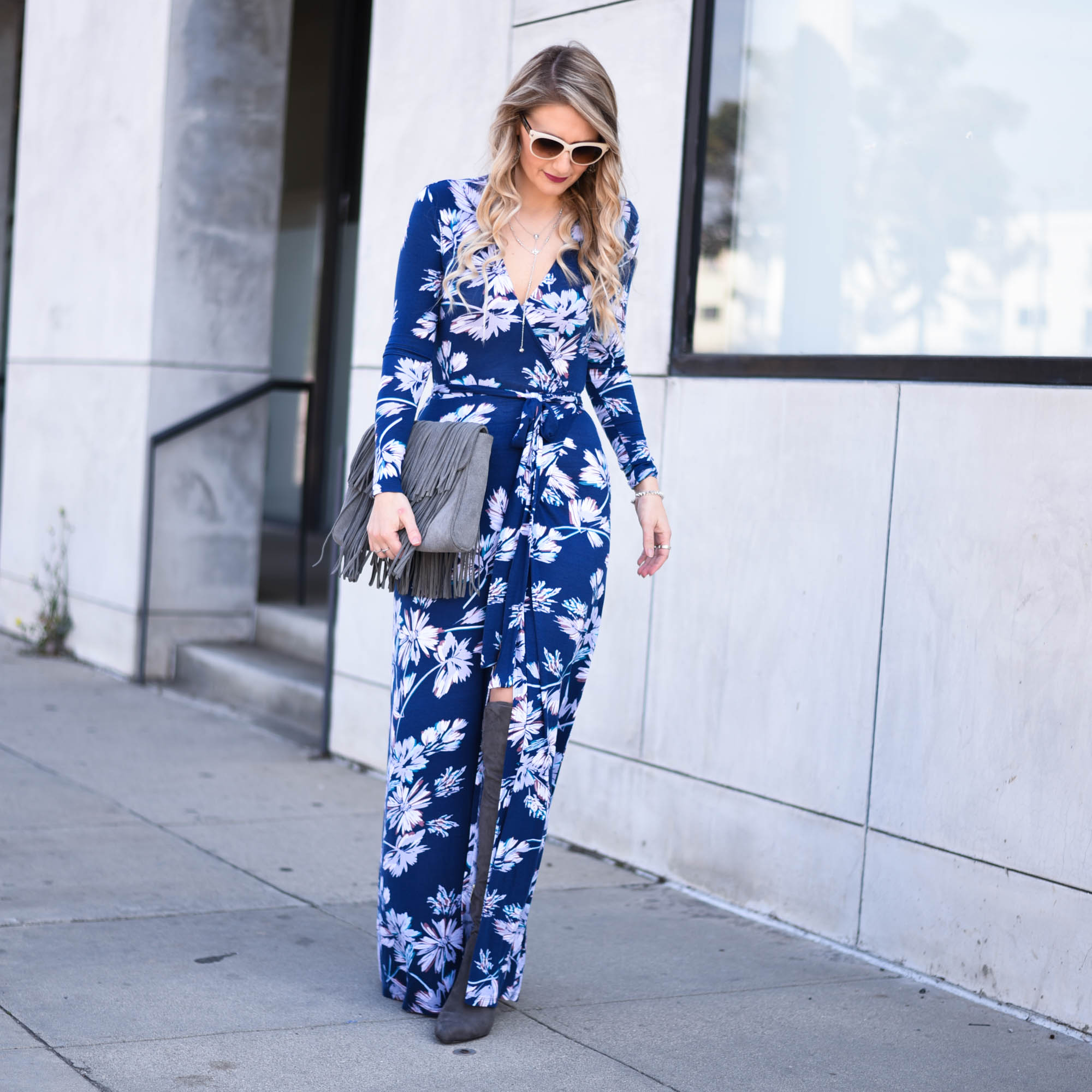 wrap dress floral maxi 