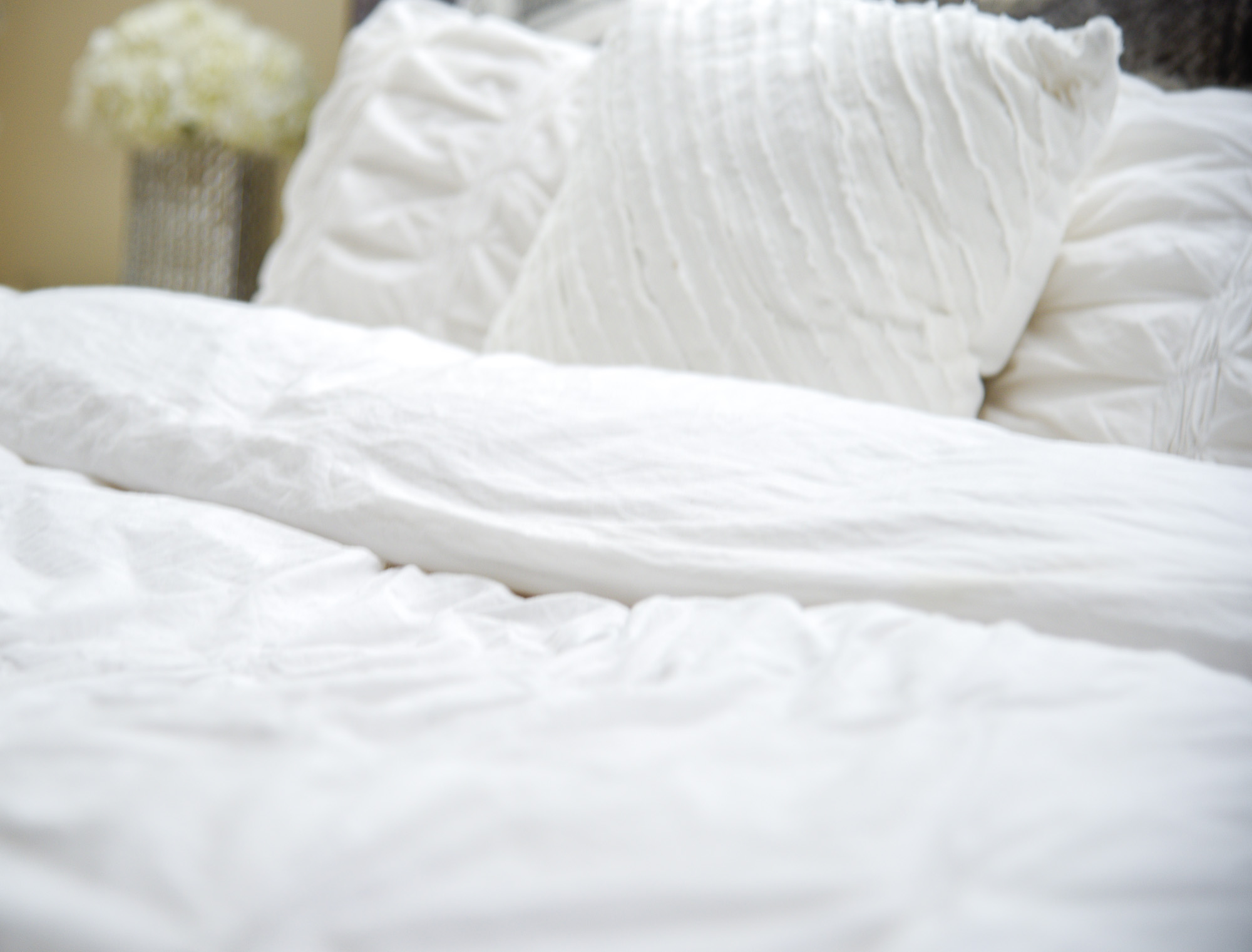 a white fluffy duvet cover to snuggle in 