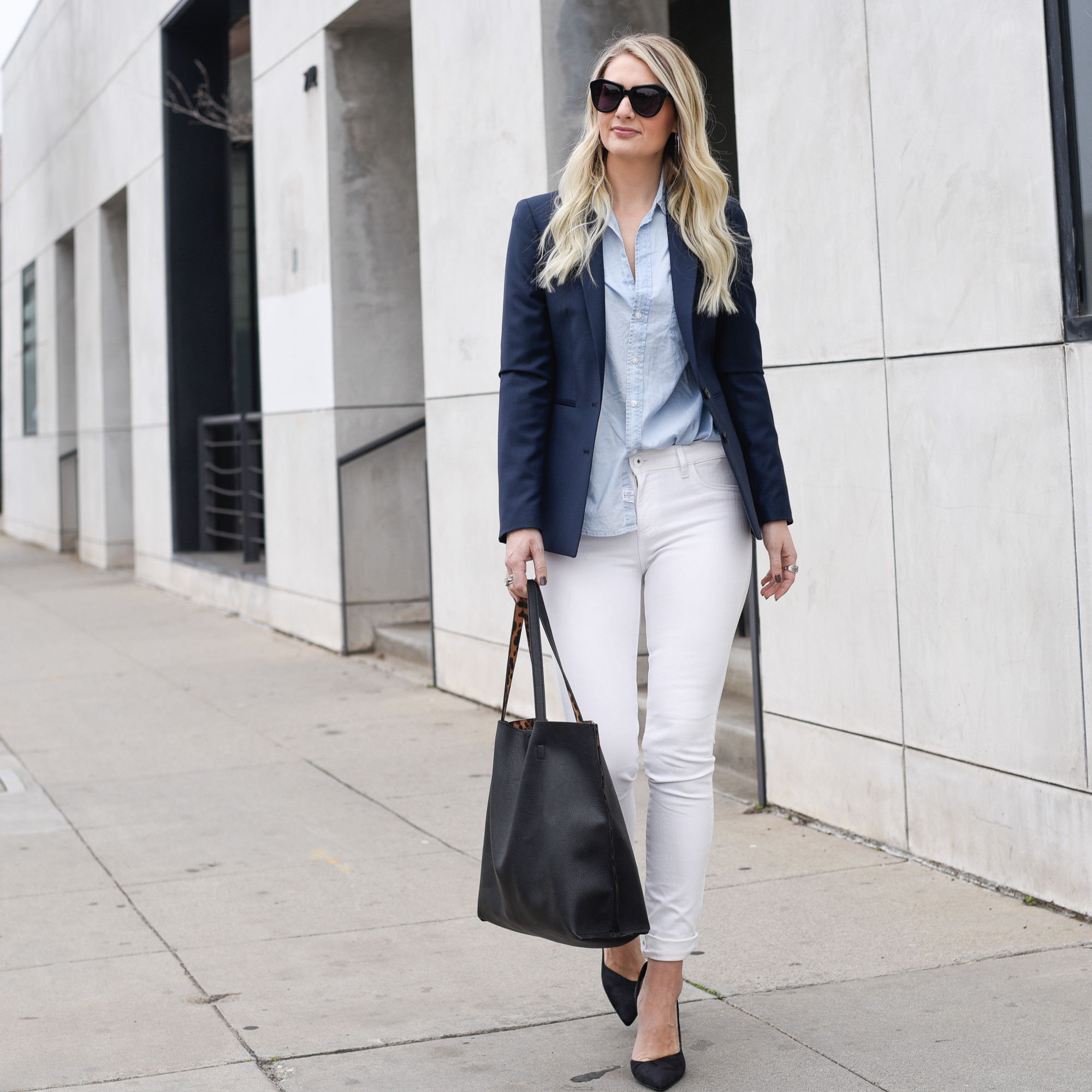 Jenna Colgrove borrowing inspiration from office style. 