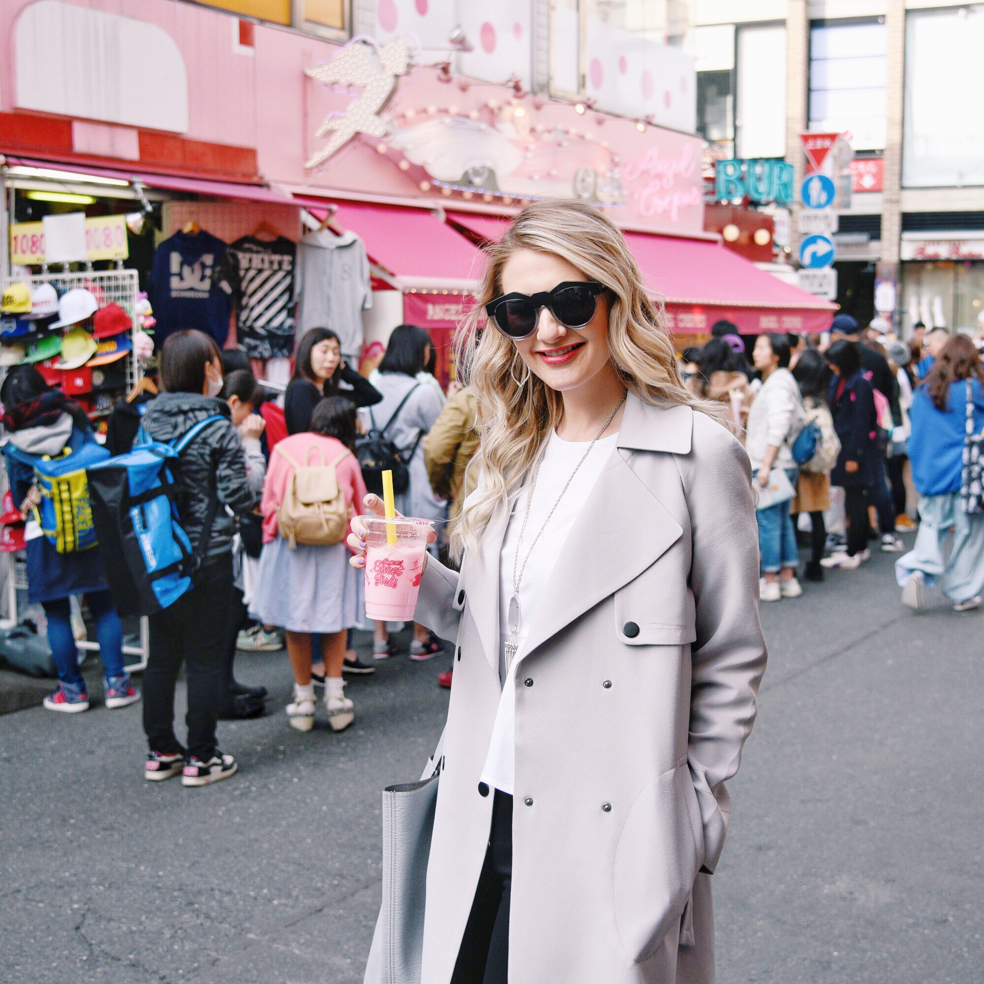 Stopped for Bubble Tea and crepes on Takeshita Street in Tokyo, Japan.