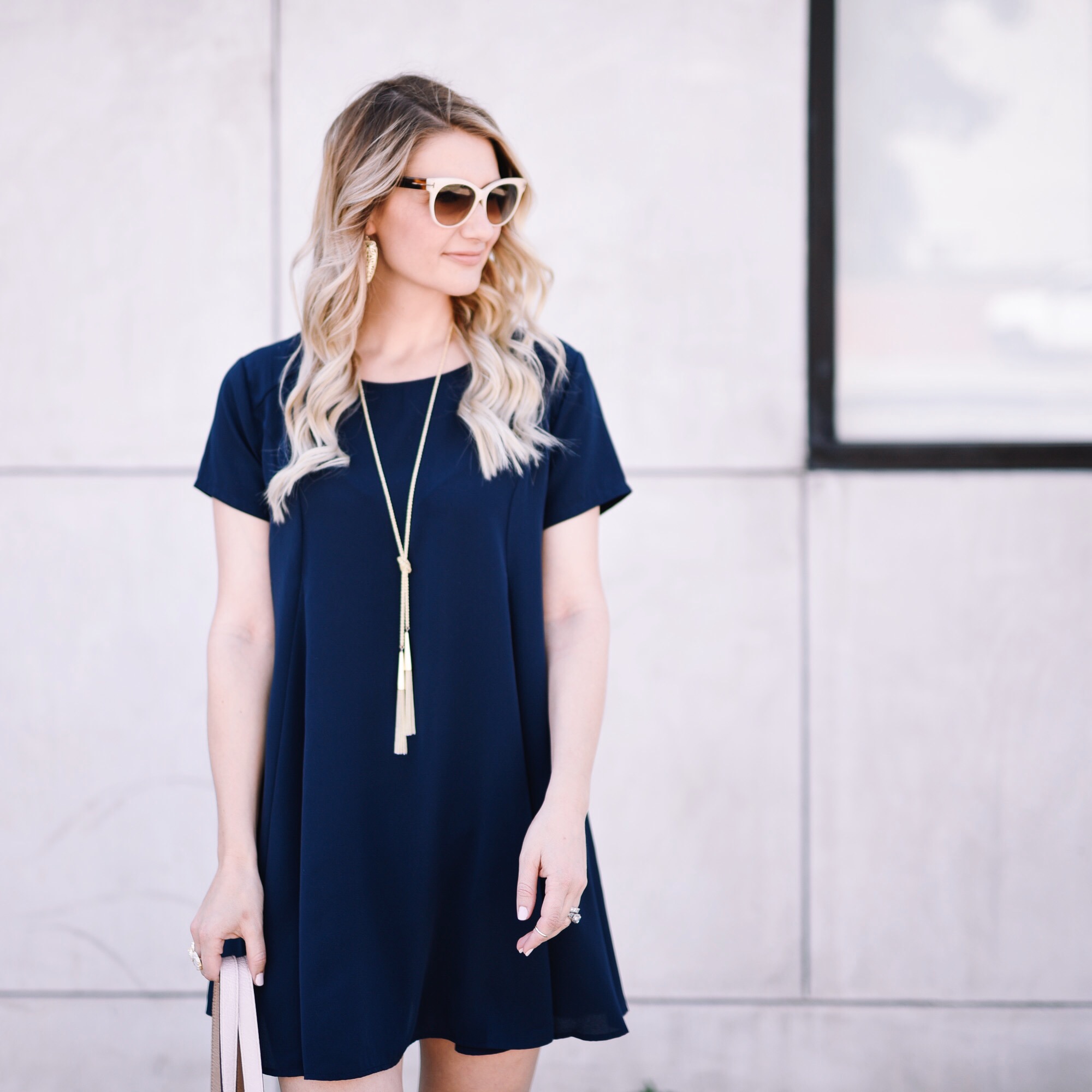 Navy swing dress for under $50