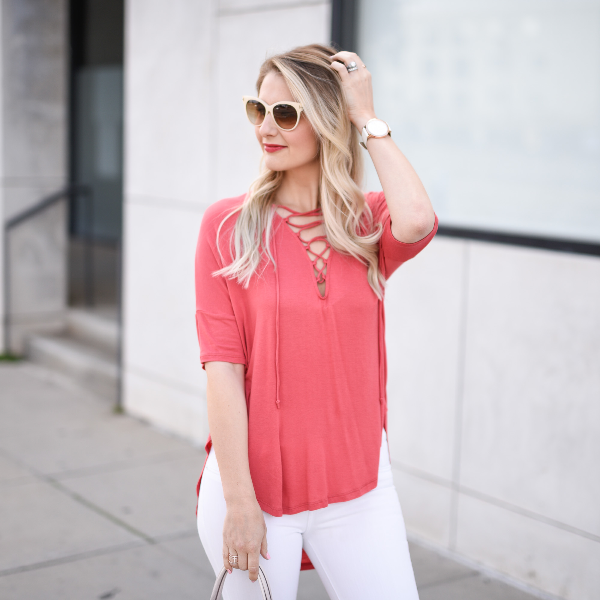 The most comfortable top with lace up detail which is so on trend! 