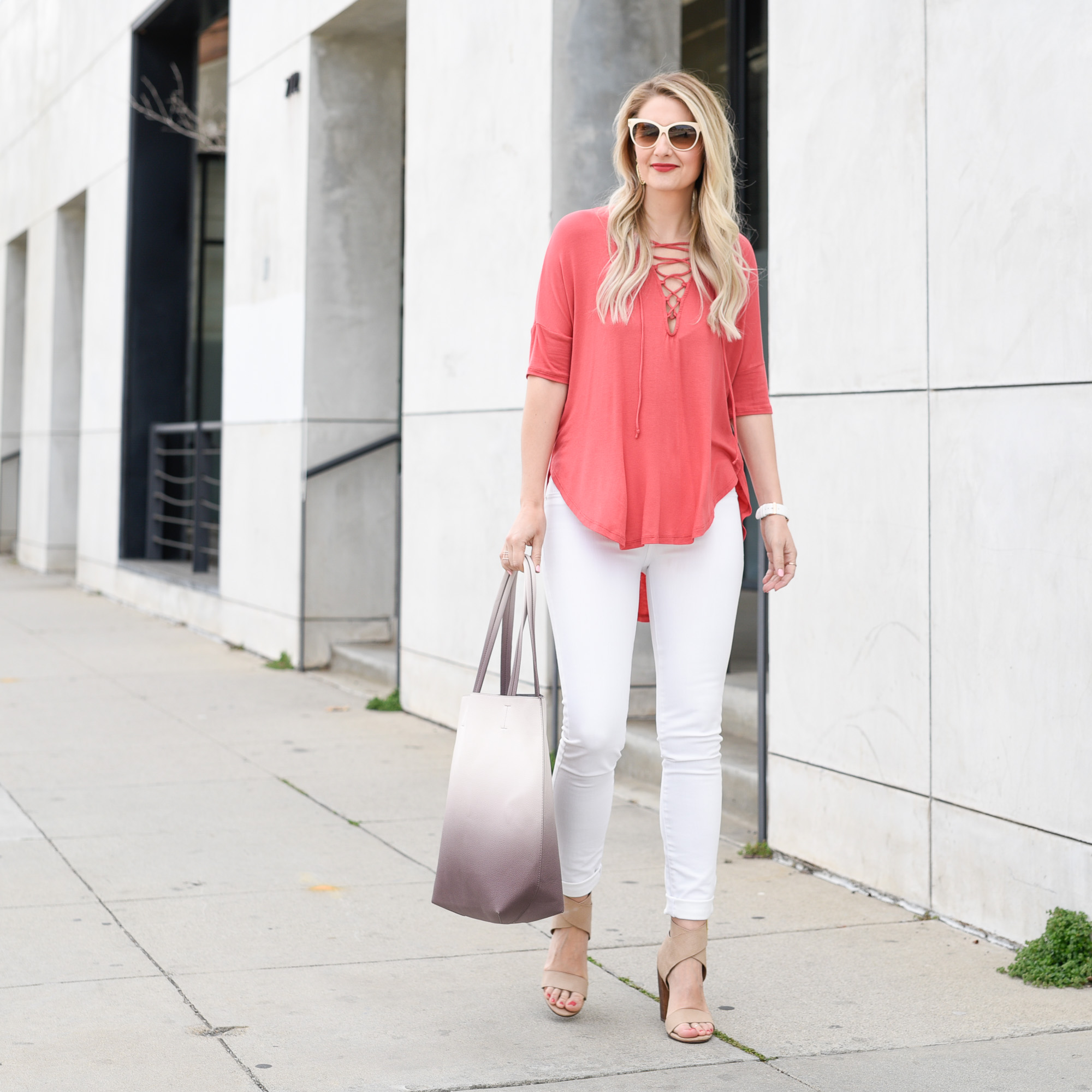 A neutral colored ombre tote for under $100. 