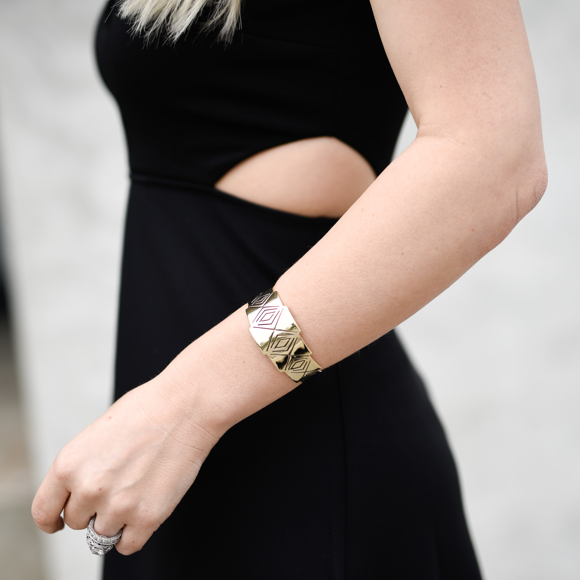 Geometric art deco cuff bracelet 