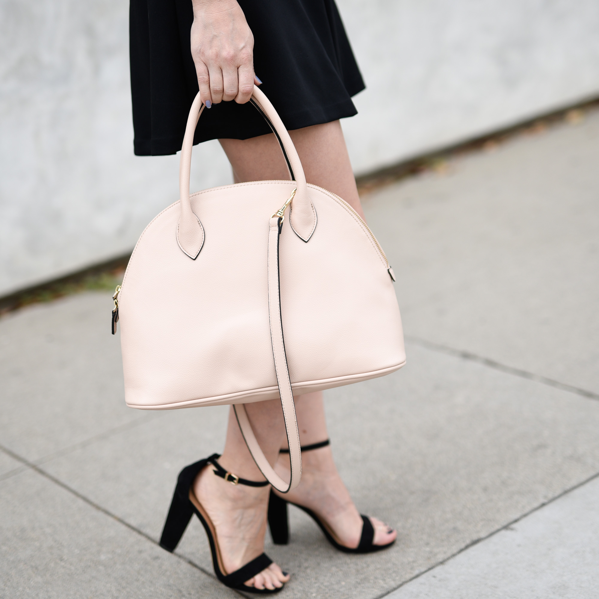 Blush bowling bag for floral dresses 