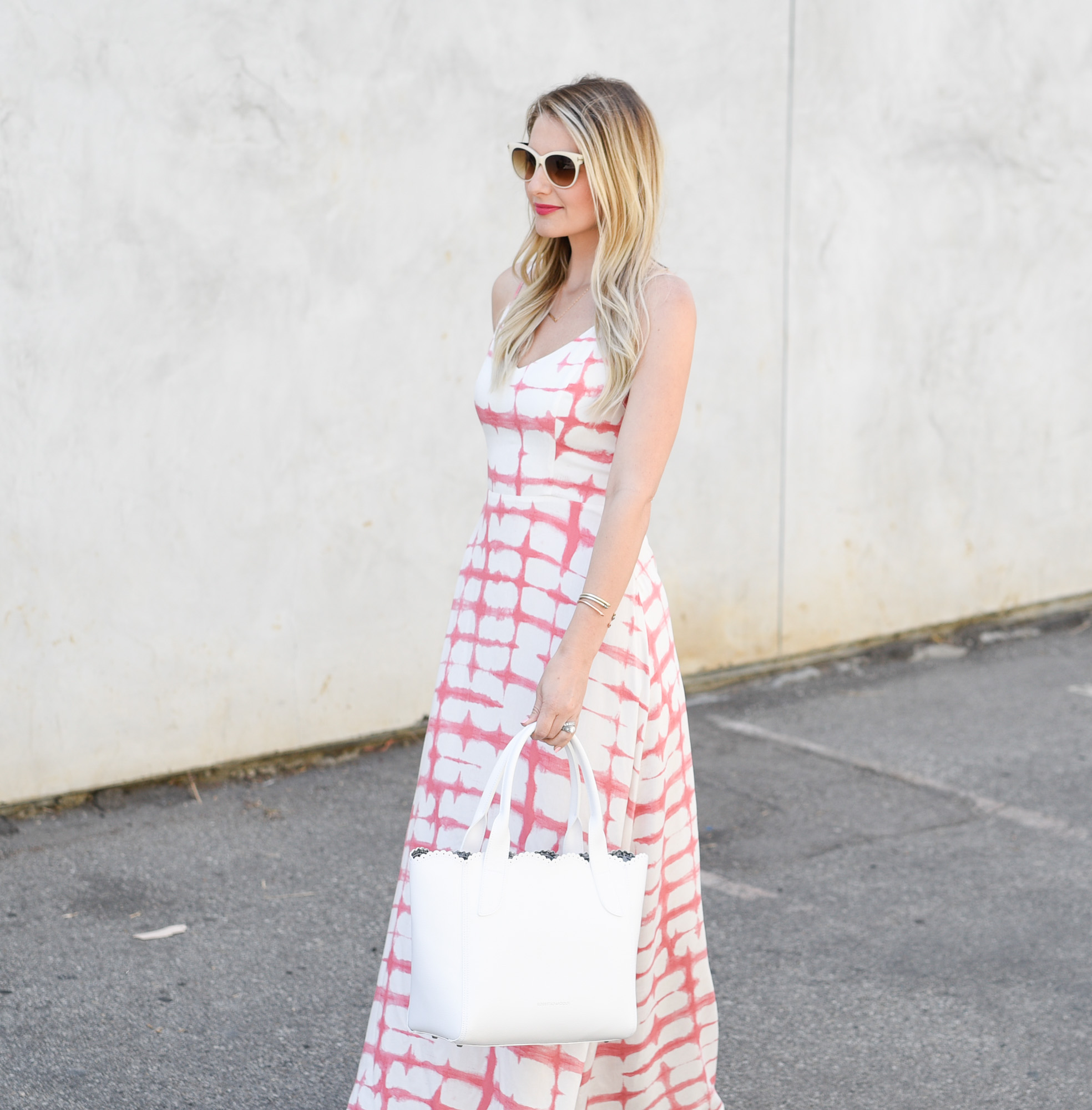 a white and blush dress for summer 