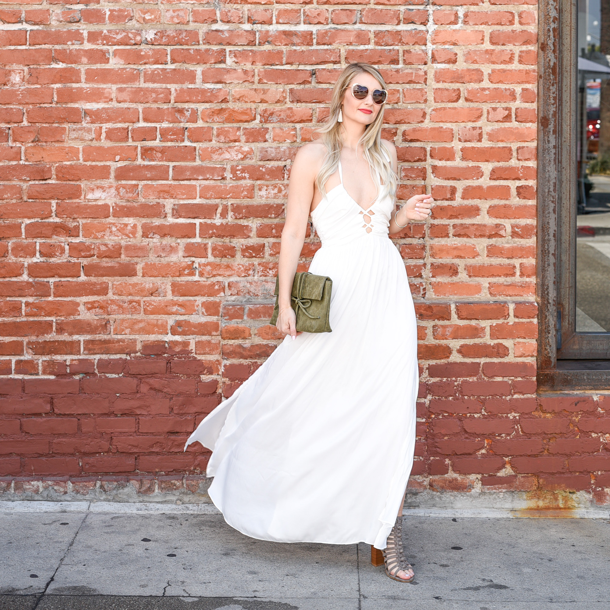 Bohemian and flowy maxi dress.