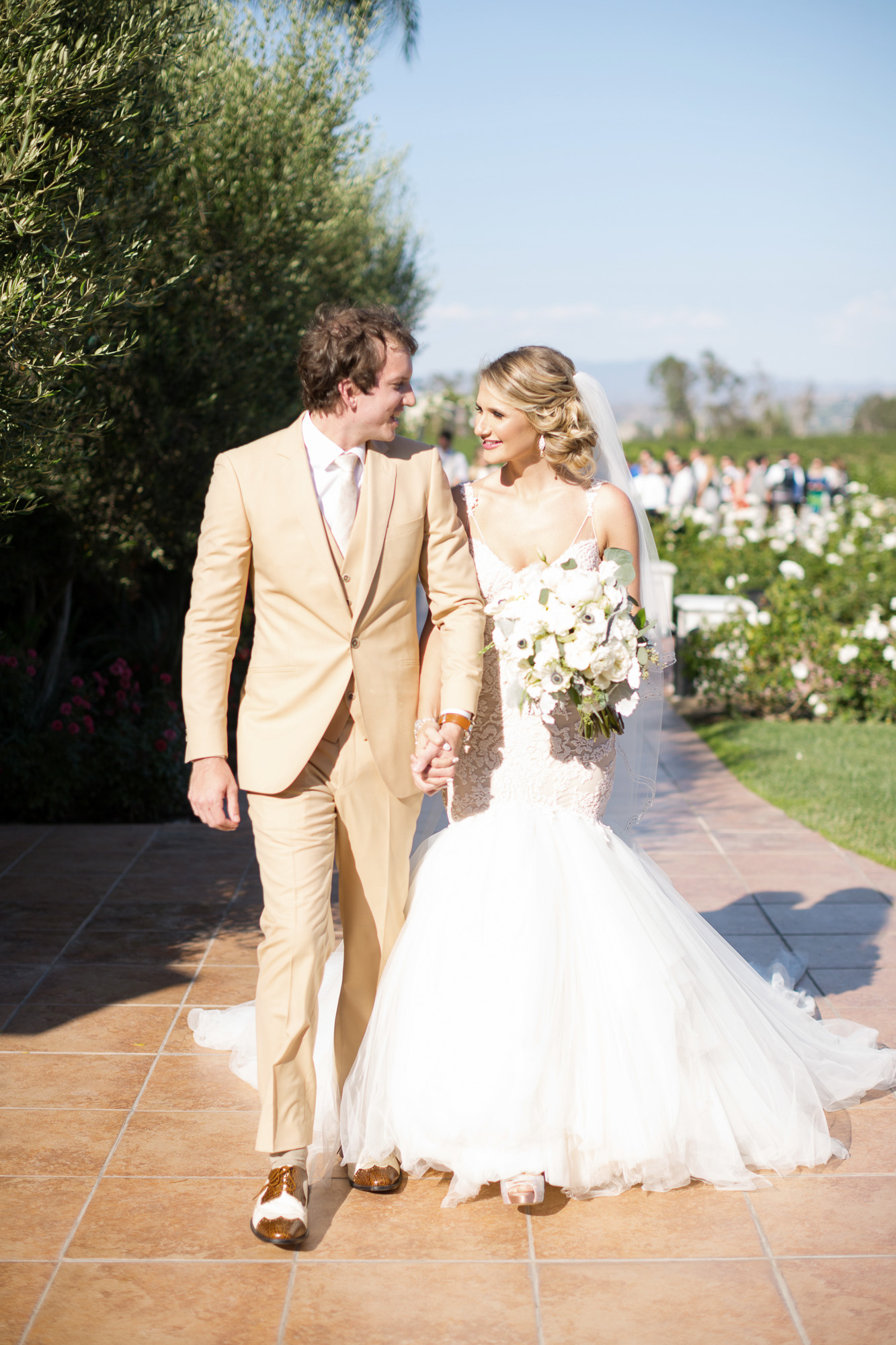 husband and wife - tying the knot in a summer wedding