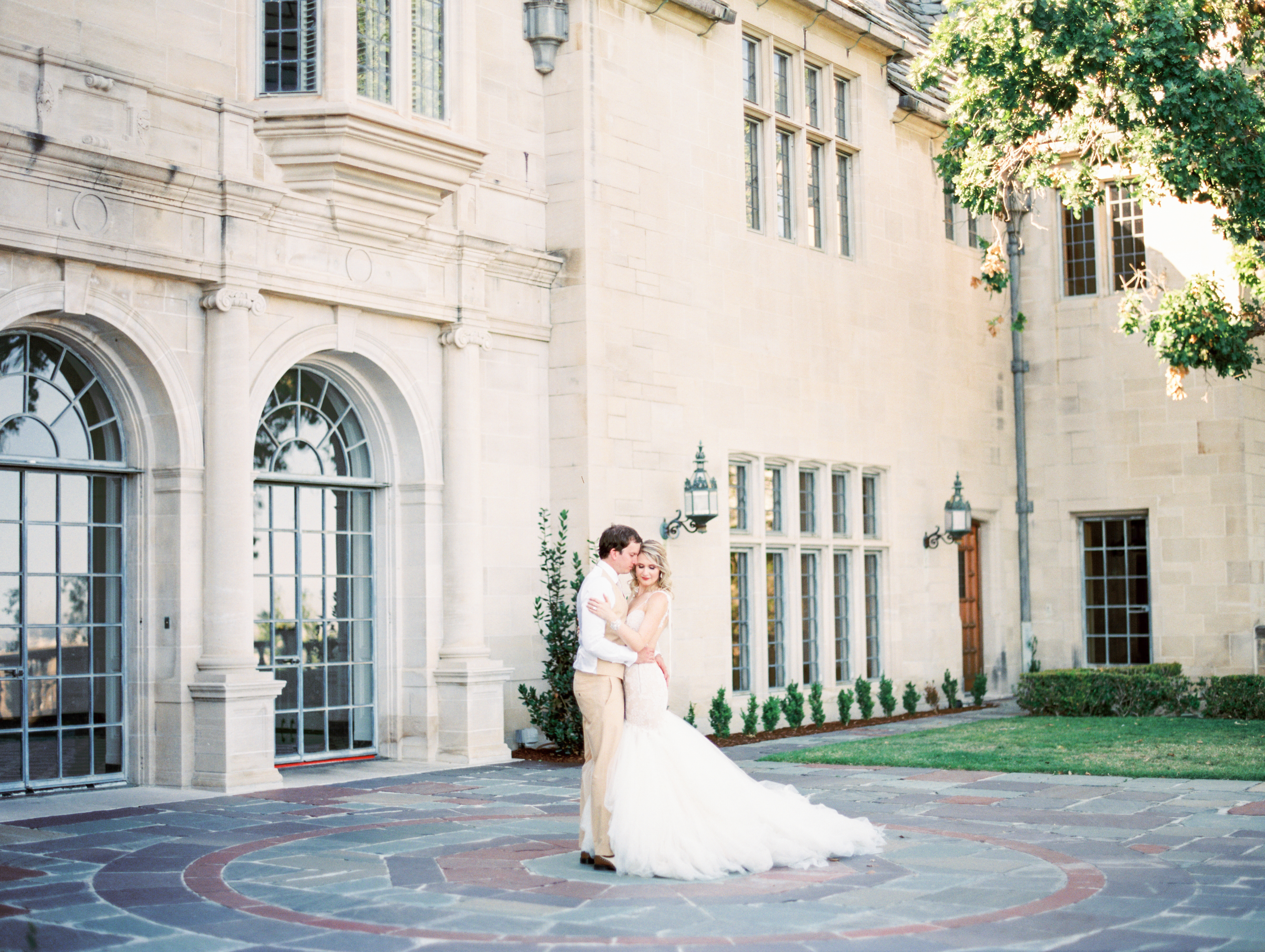 Beautiful wedding couple in a mid century modern mansion in Beverly Hills. 