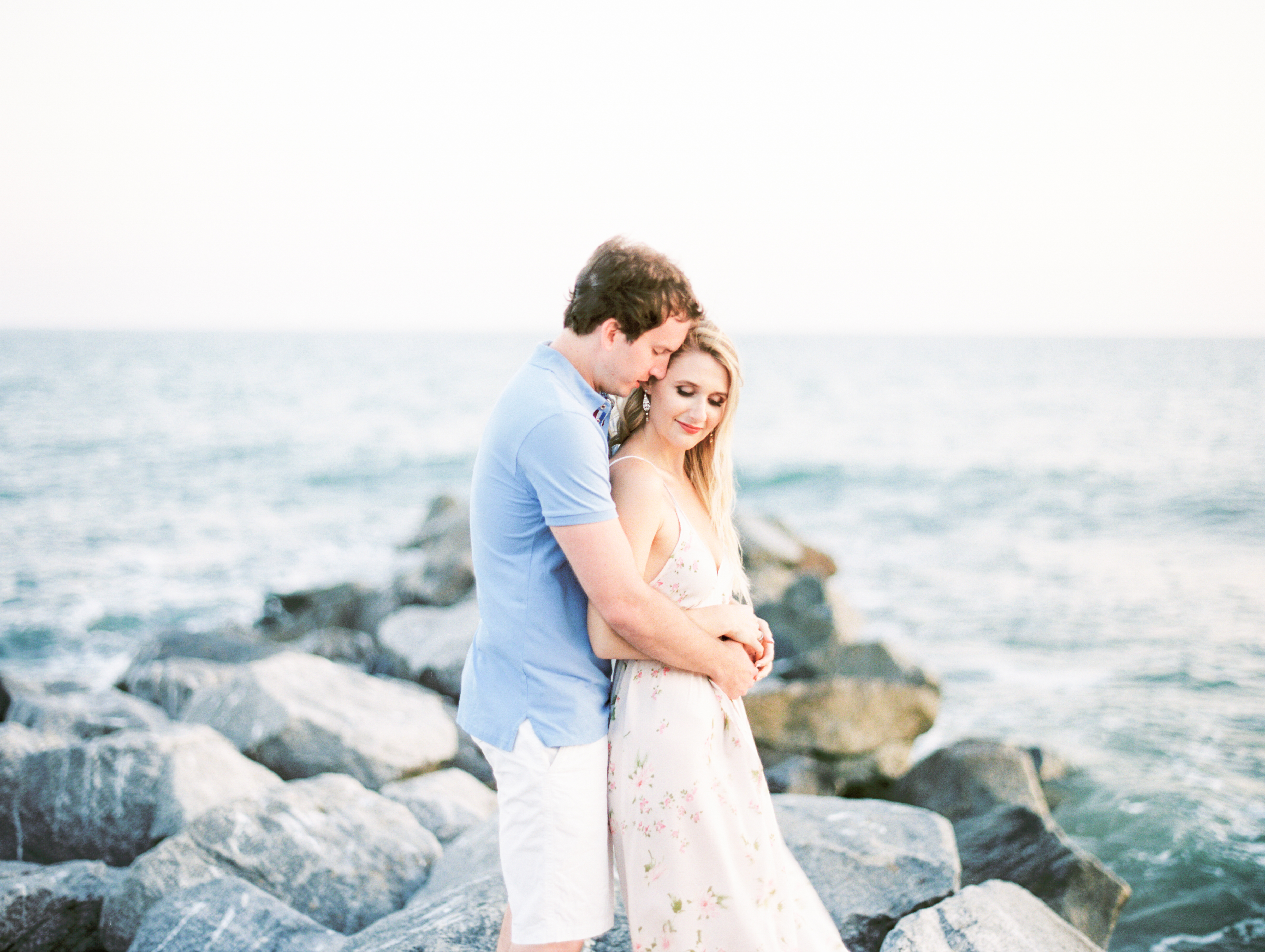 beach engagement session in malibu california