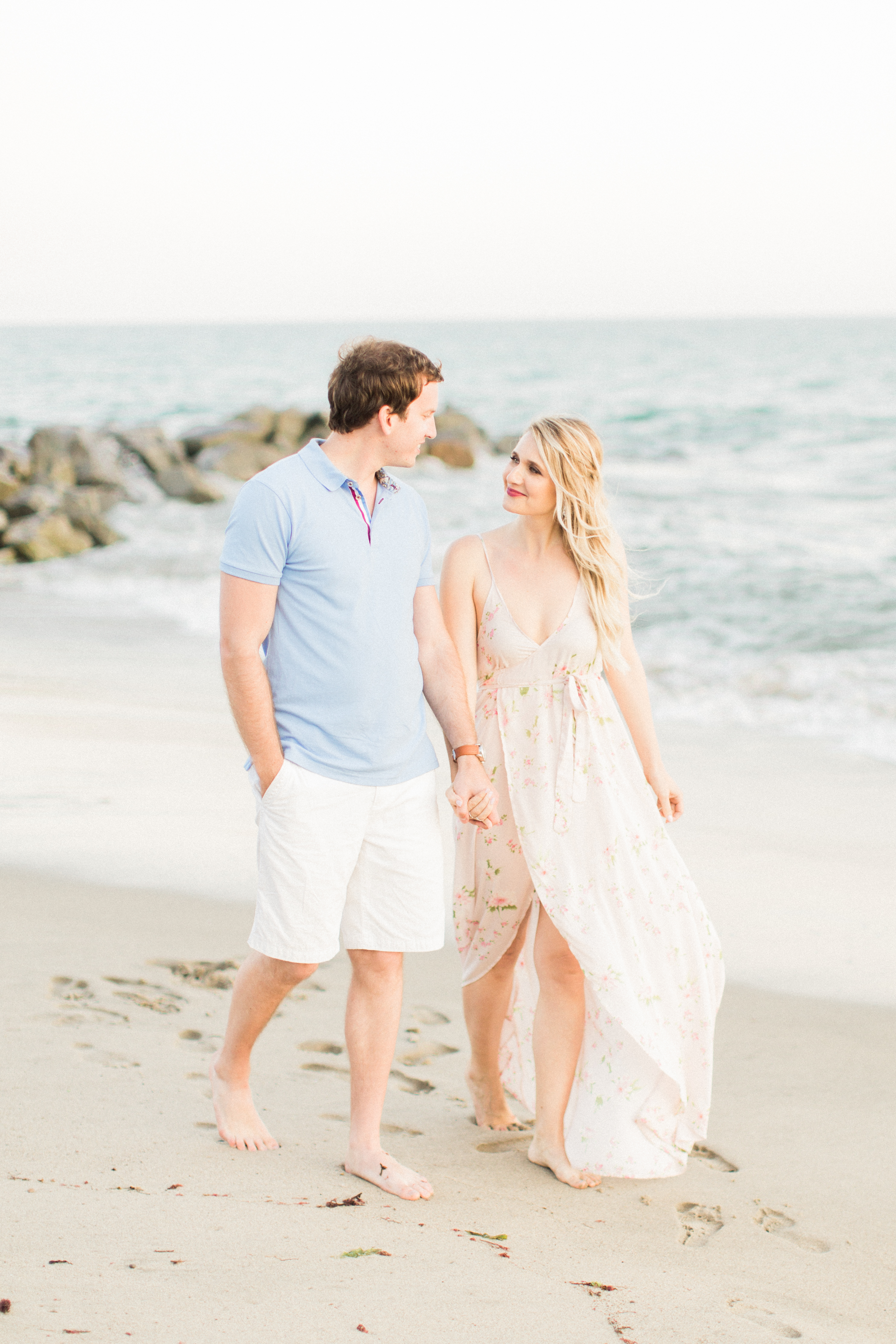 Floral wrap dress for an engagement shoot on the beach! 