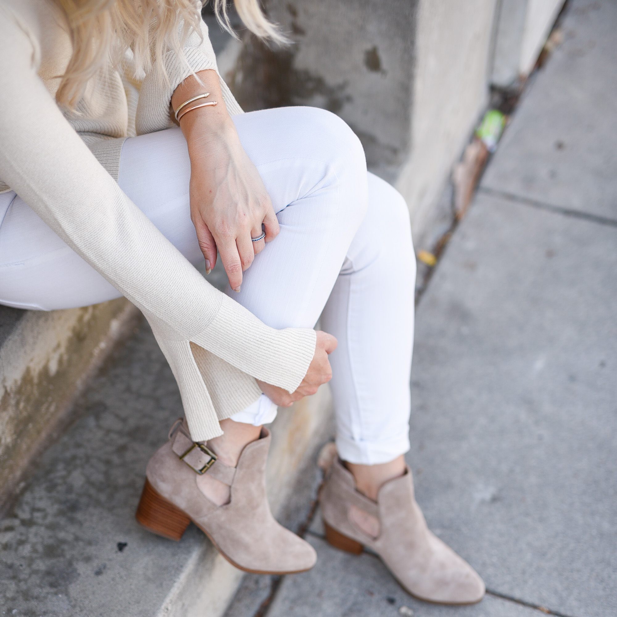 Cut out ankle booties in tan!