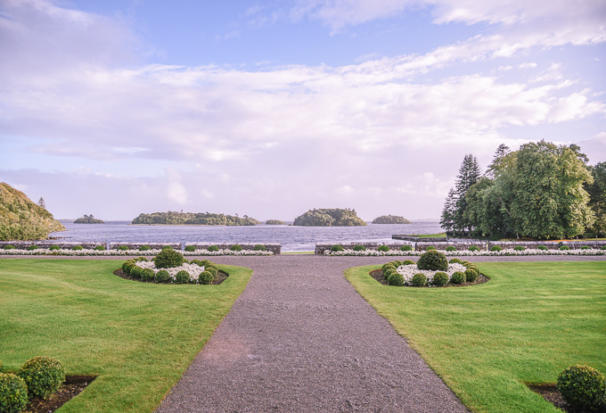 View of the lake from Ashford Castle in Cong, Ireland. 