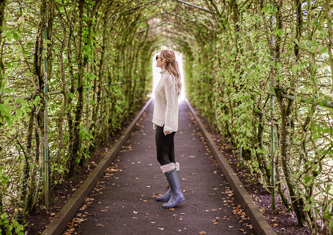 Jenna Colgrove in the walled garden at Dromoland Castle in Ireland. 