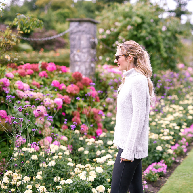Visions of Vogue admiring the colorful hydrangeas of Dromoland Castle. 