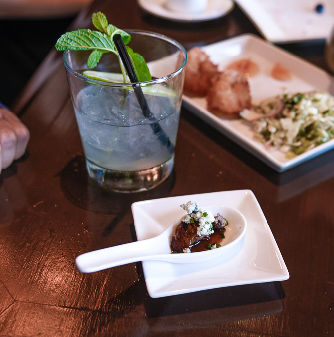 Filet Mignon amuse-bouche served at a luxury restaurant in Orange County, CA. 