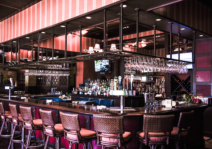 The bar at the Tommy Bahama restaurant in Orange County. 