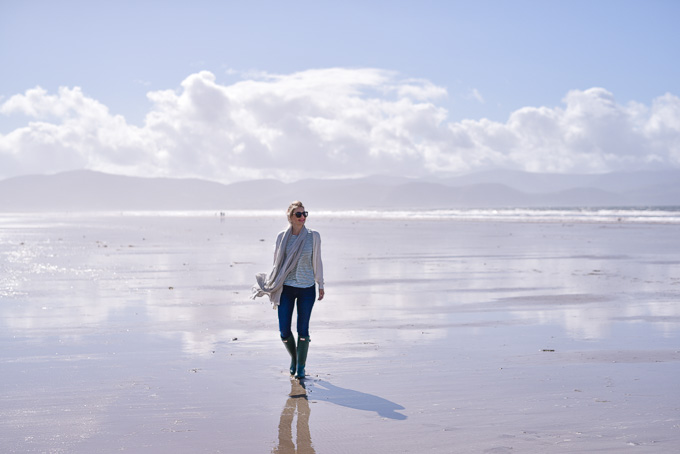 Jenna Colgrove on Inch Beach on the Dingle Peninsula, Ireland. 