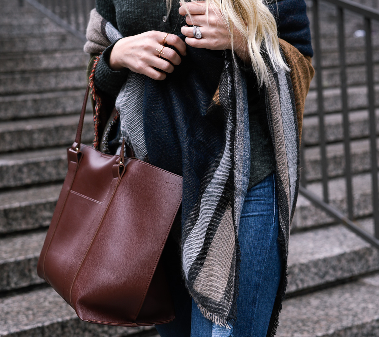 Cozy knit shawl and the best tote for only $40! 