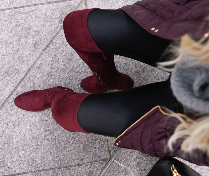 Perfect Burgundy suede over the knee boots at an amazing price! 