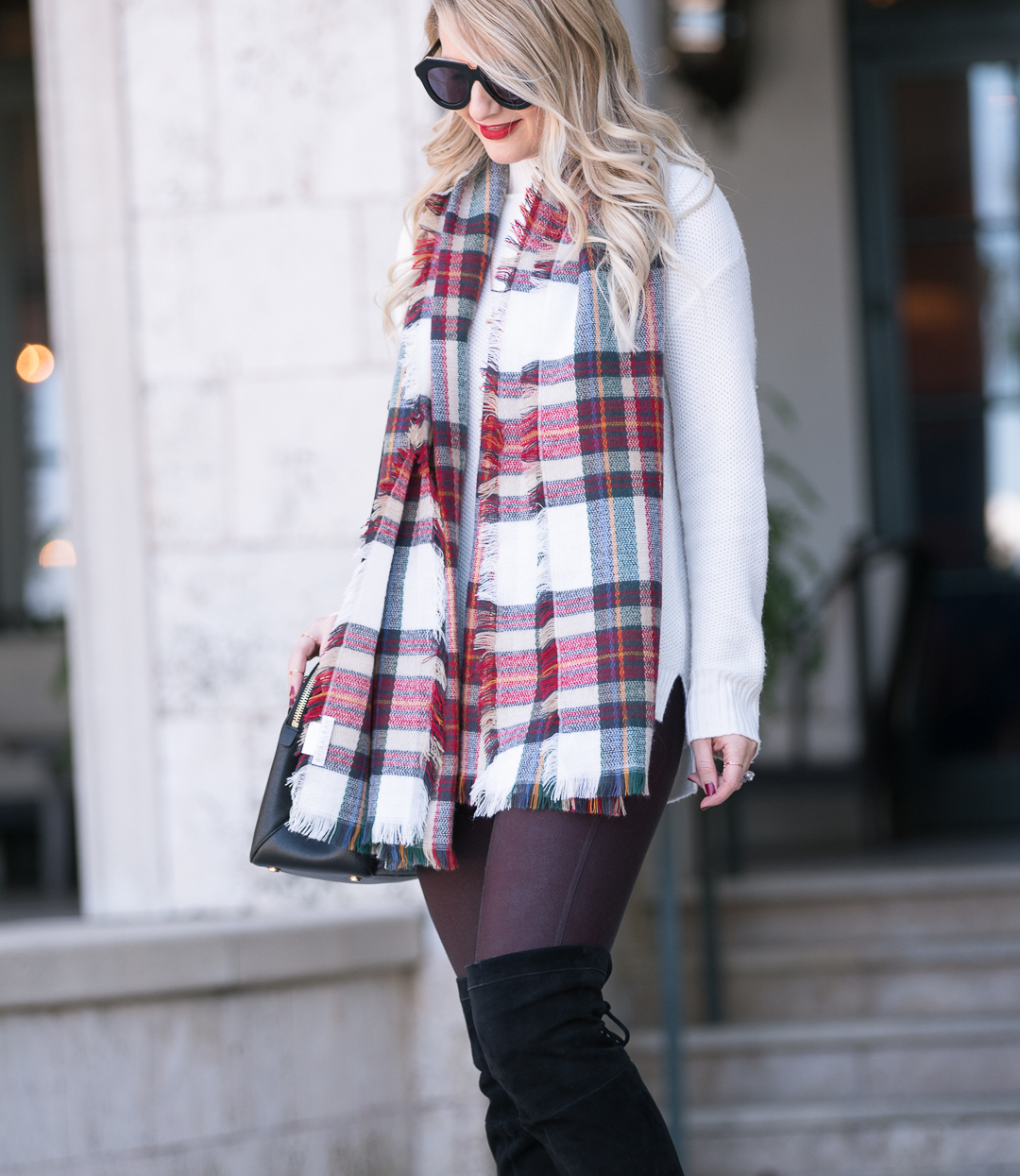 The coziest plaid blanket scarf for fall and winter! 