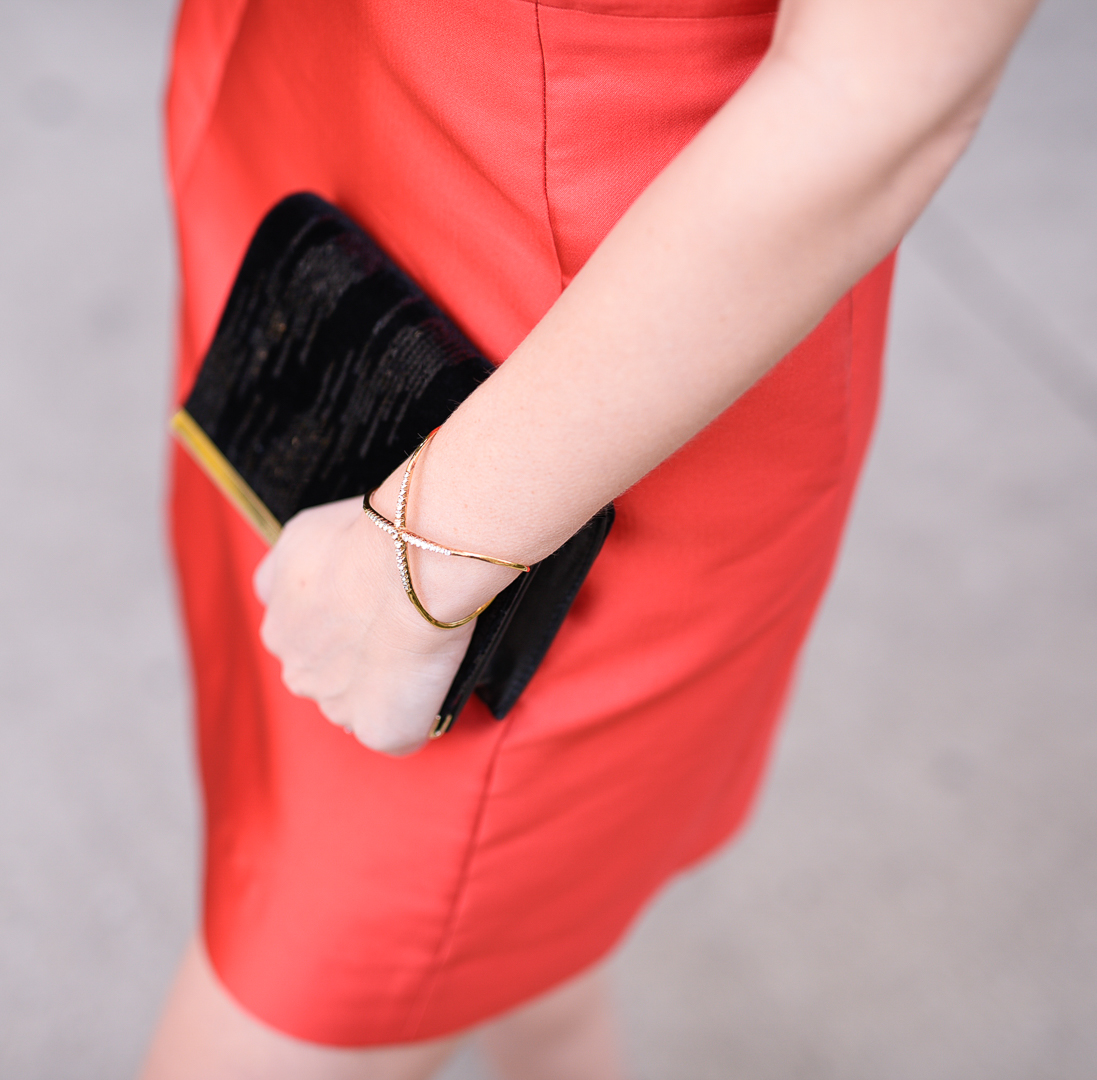 The perfect little black clutch by DVF for all your holiday parties. 