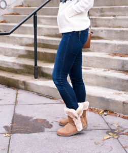 Comfortable leather and faux fur boots.
