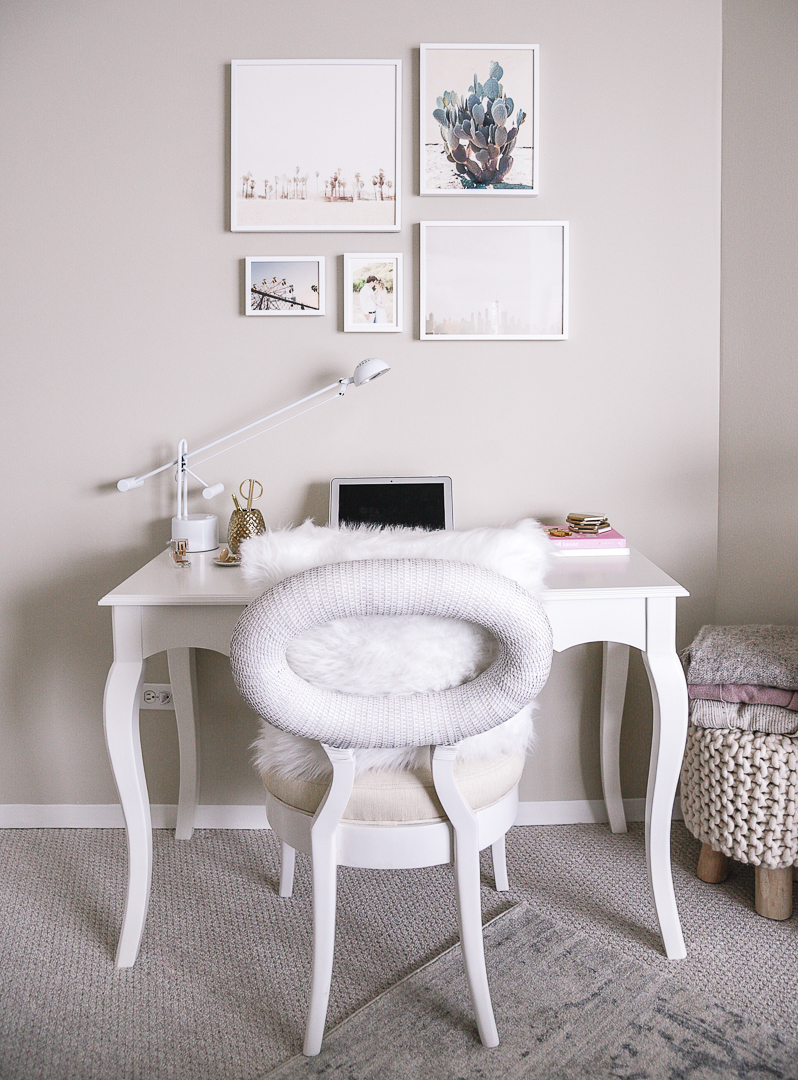 The perfect desk set up for your guest bedroom. - Second Bedroom Ideas with Havenly and Pier 1 by Chicago style blogger Visions of Vogue