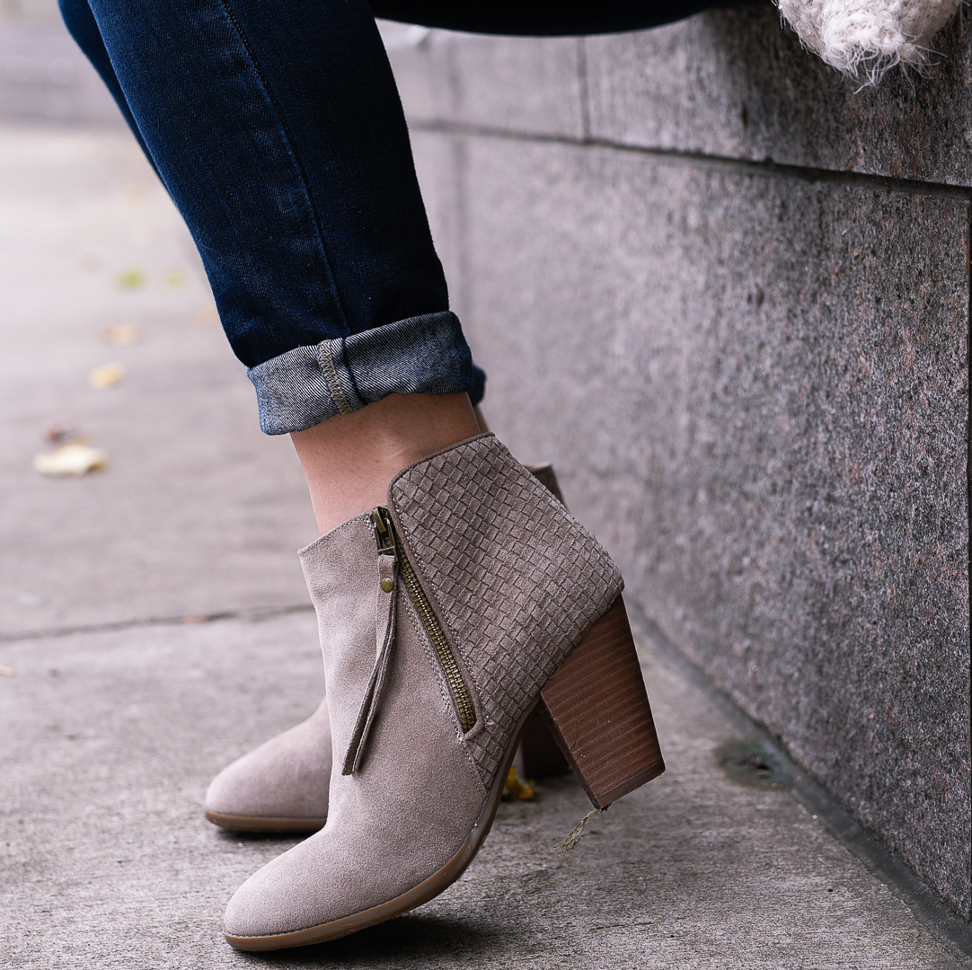 Sole Society booties with tassel and a block heel. 