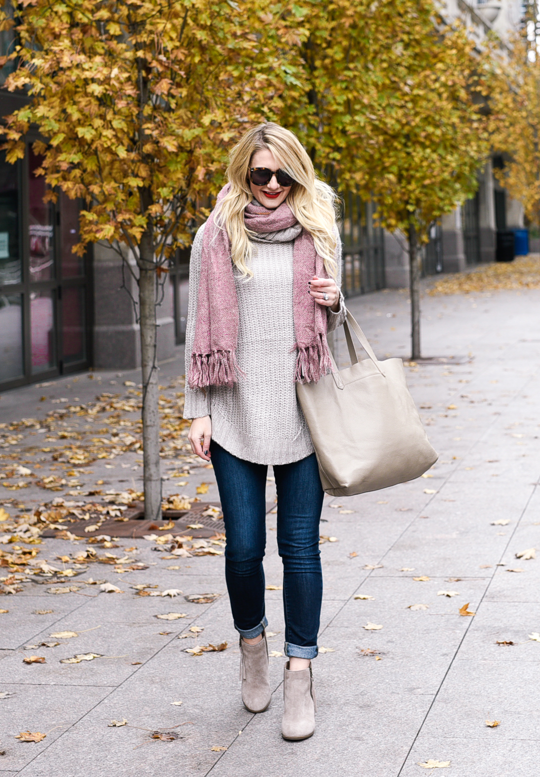 The best taupe leather tote bag and it can be monogrammed! 