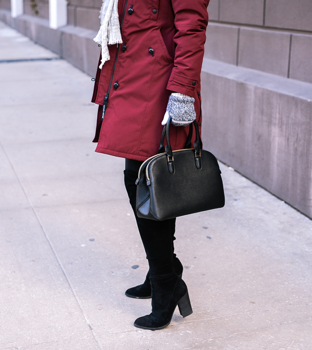 Chic over the knee black suede boots that are also affordable! 