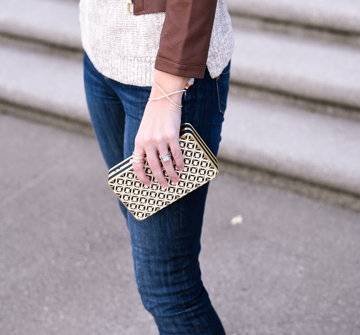Perfect sparkly clutch for a date night out. 