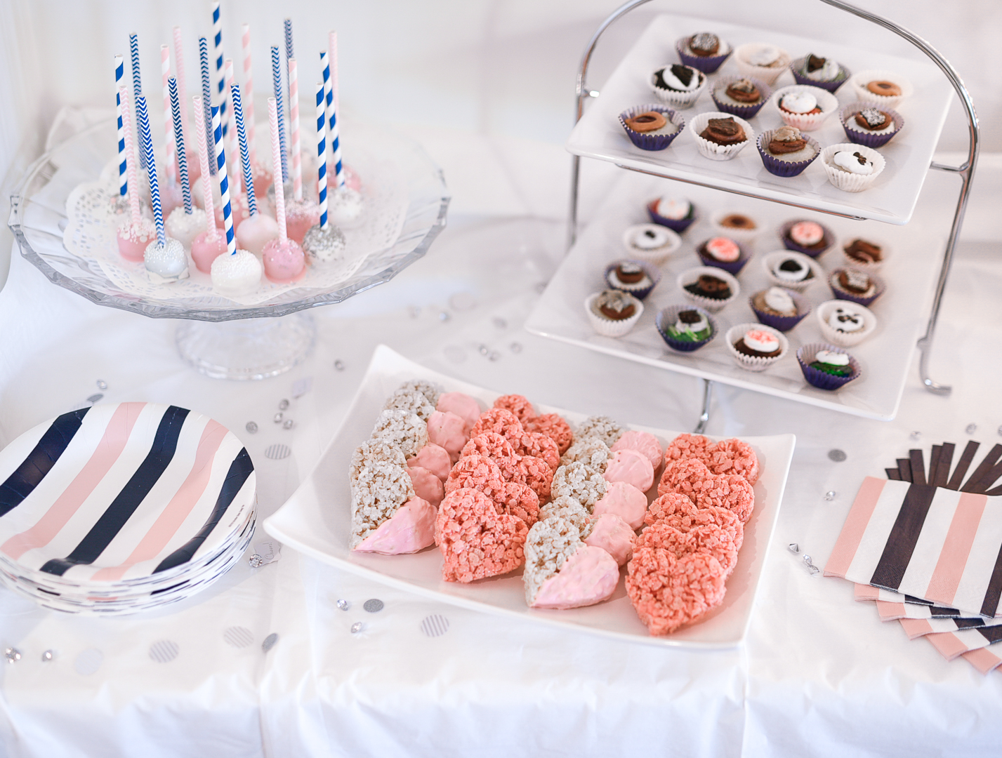 rice krispie treat hearts for bridal shower 