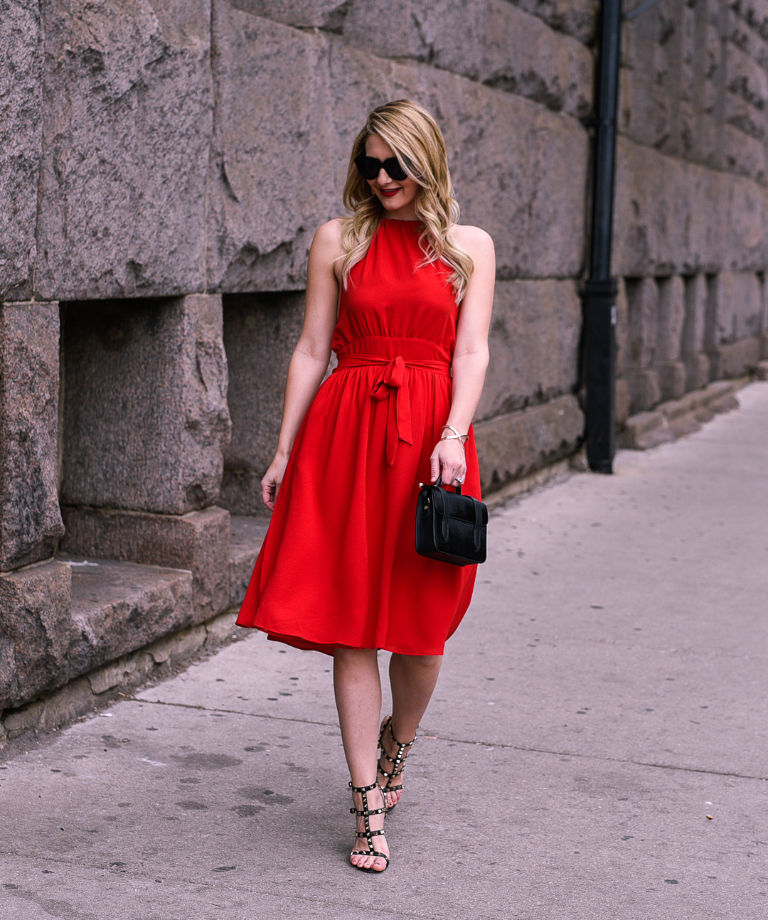 A flattering red dress. 
