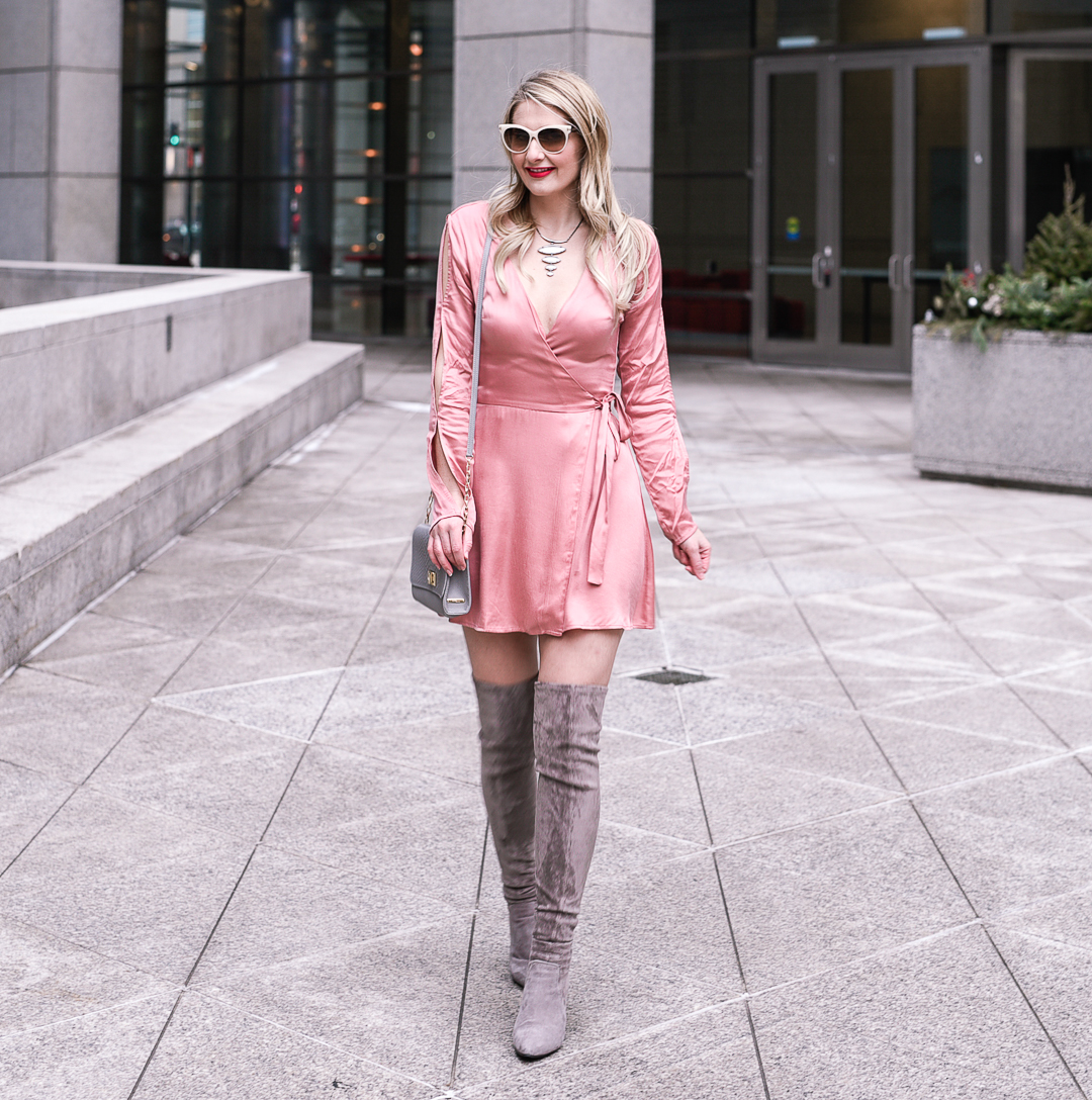 How to wear pink and grey together 