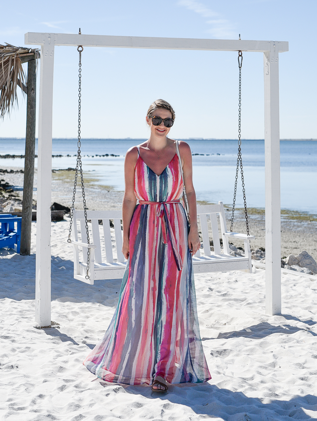 clearwater florida and a chiffon maxi dress by BB Dakota