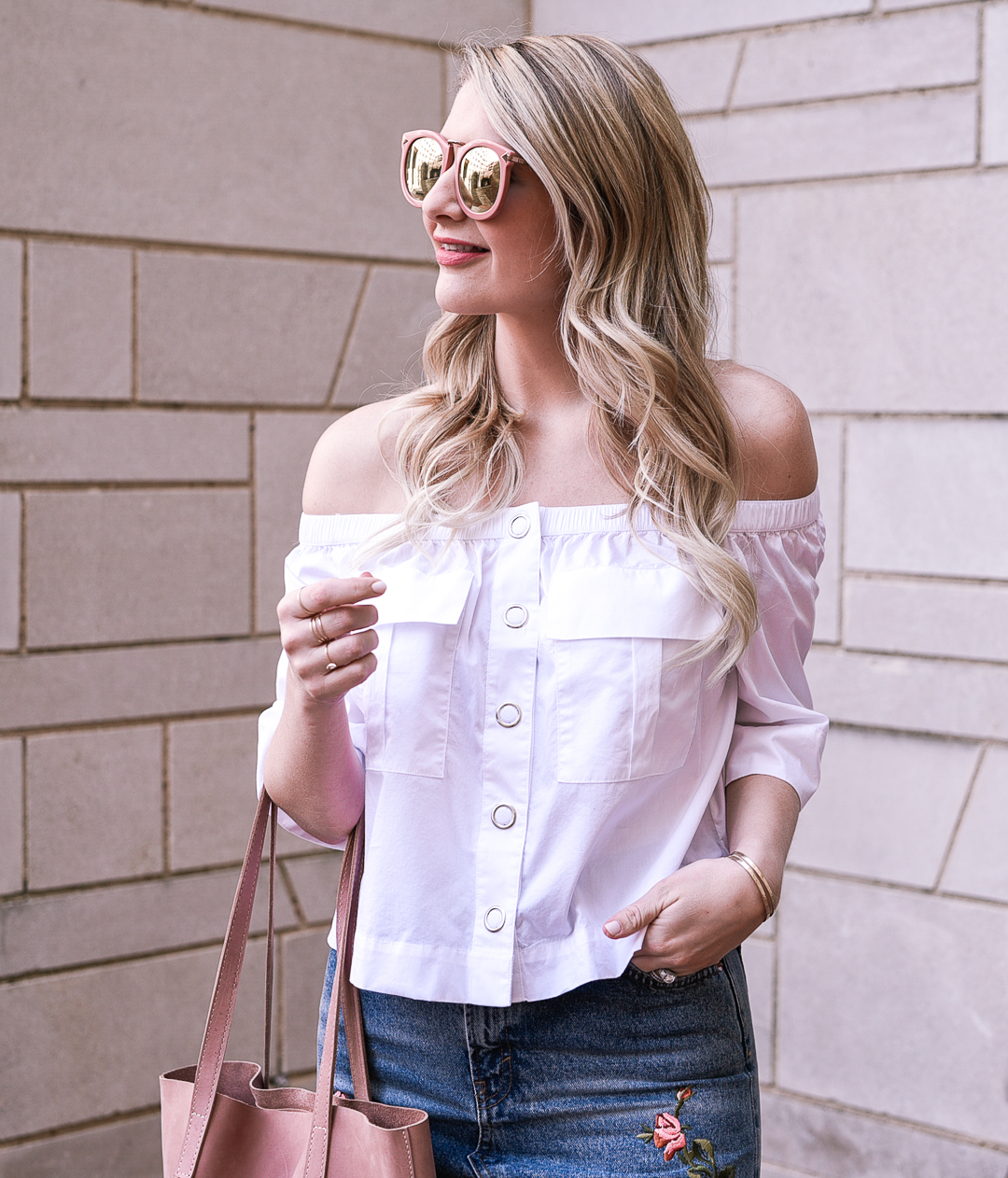 Free People off the shoulder white top