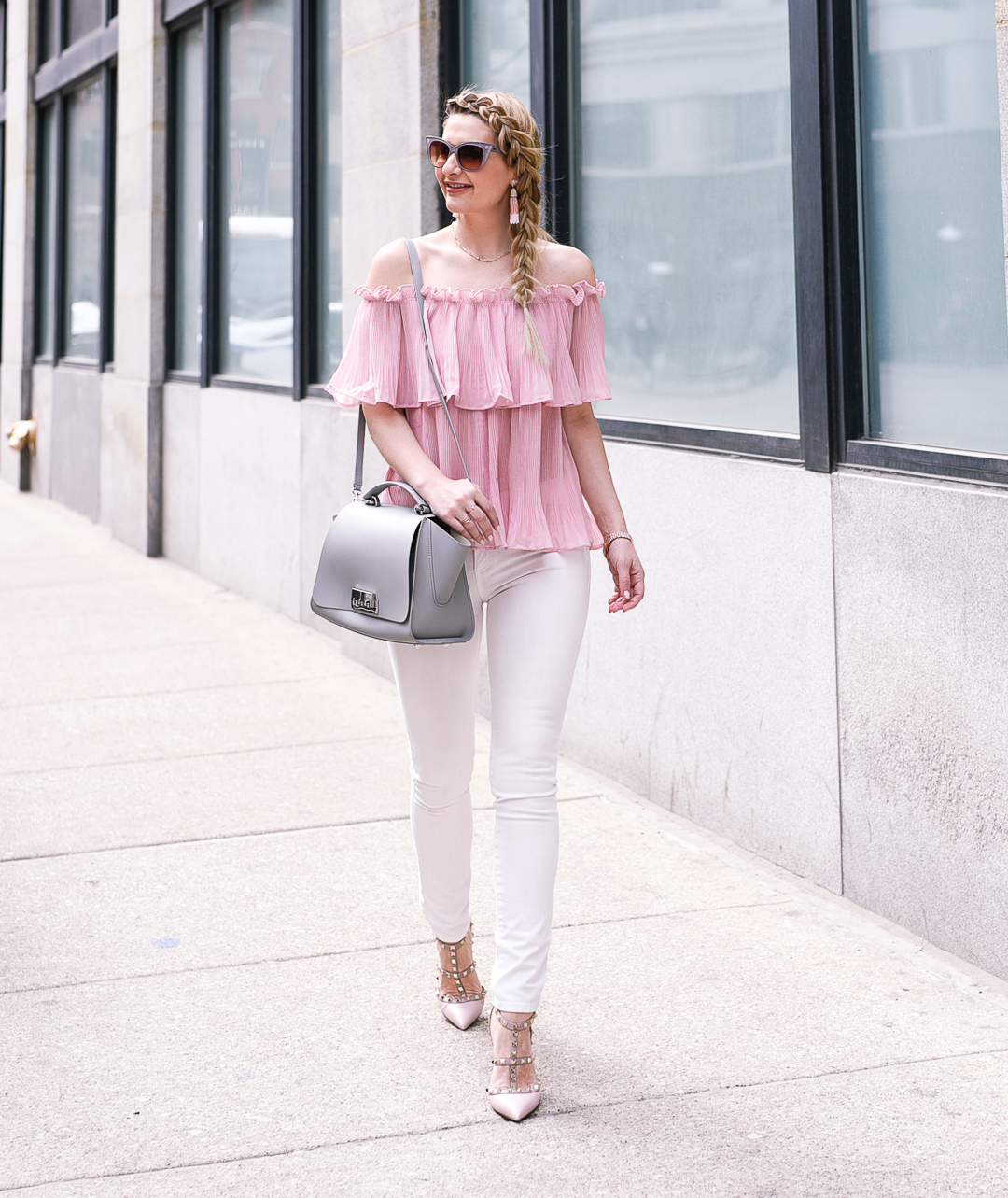 Feminine style in a ruffled top by Goodnight Macaroon.