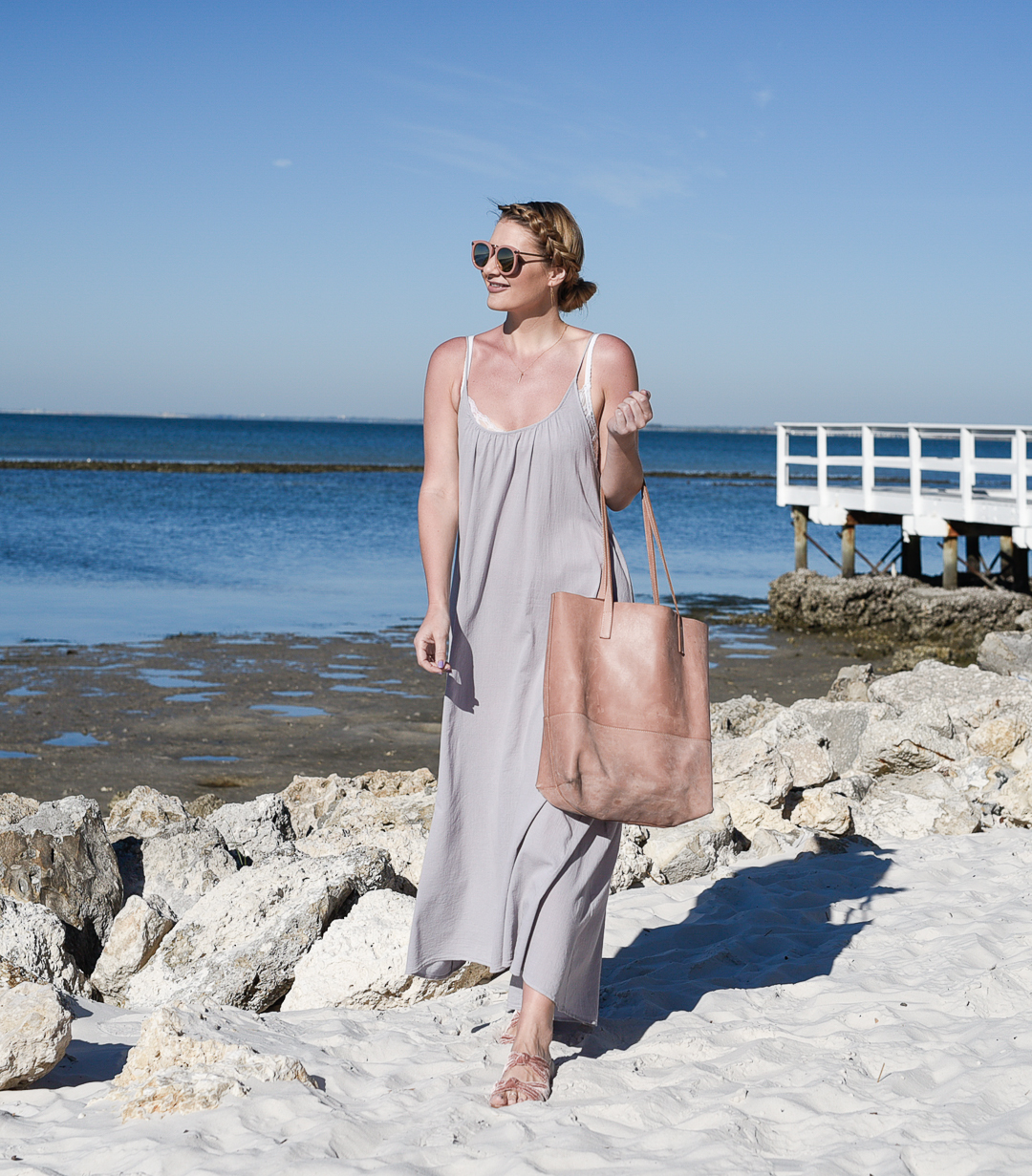 grey maxi dress from shopbop for the beach
