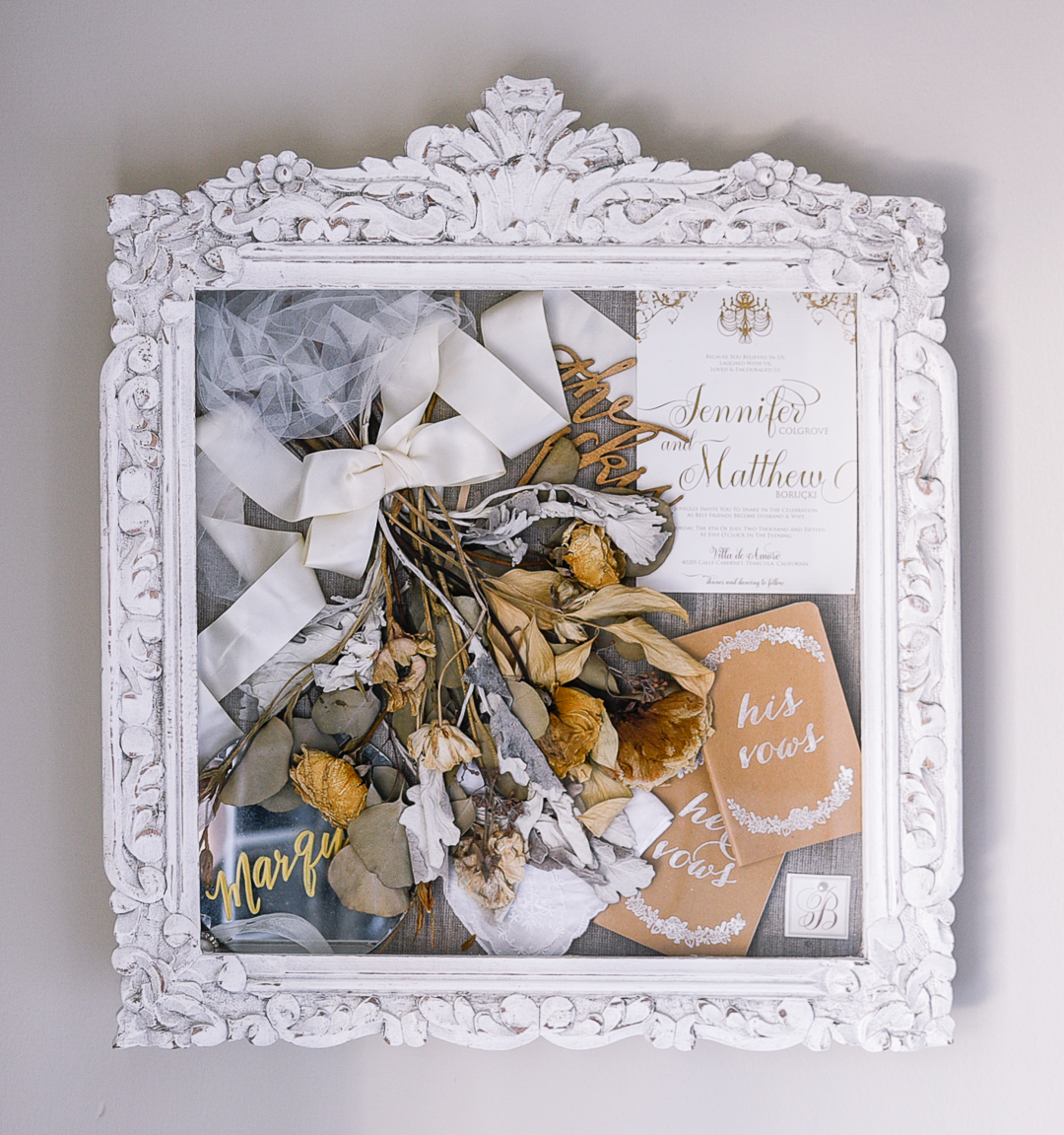 Anthropologie shadowbox for your wedding momentos