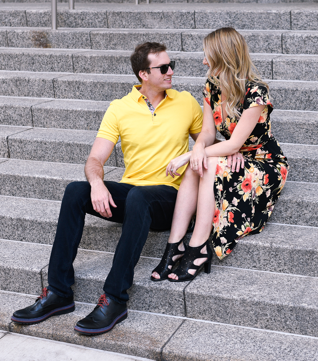 Husband and wife wearing Rockport shoes from Zappos.com