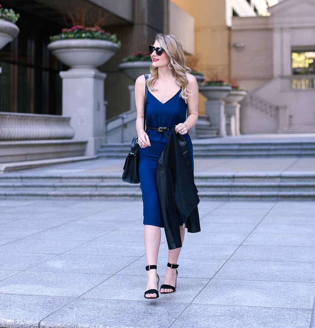 Splendid navy slip dress to wear multiple ways